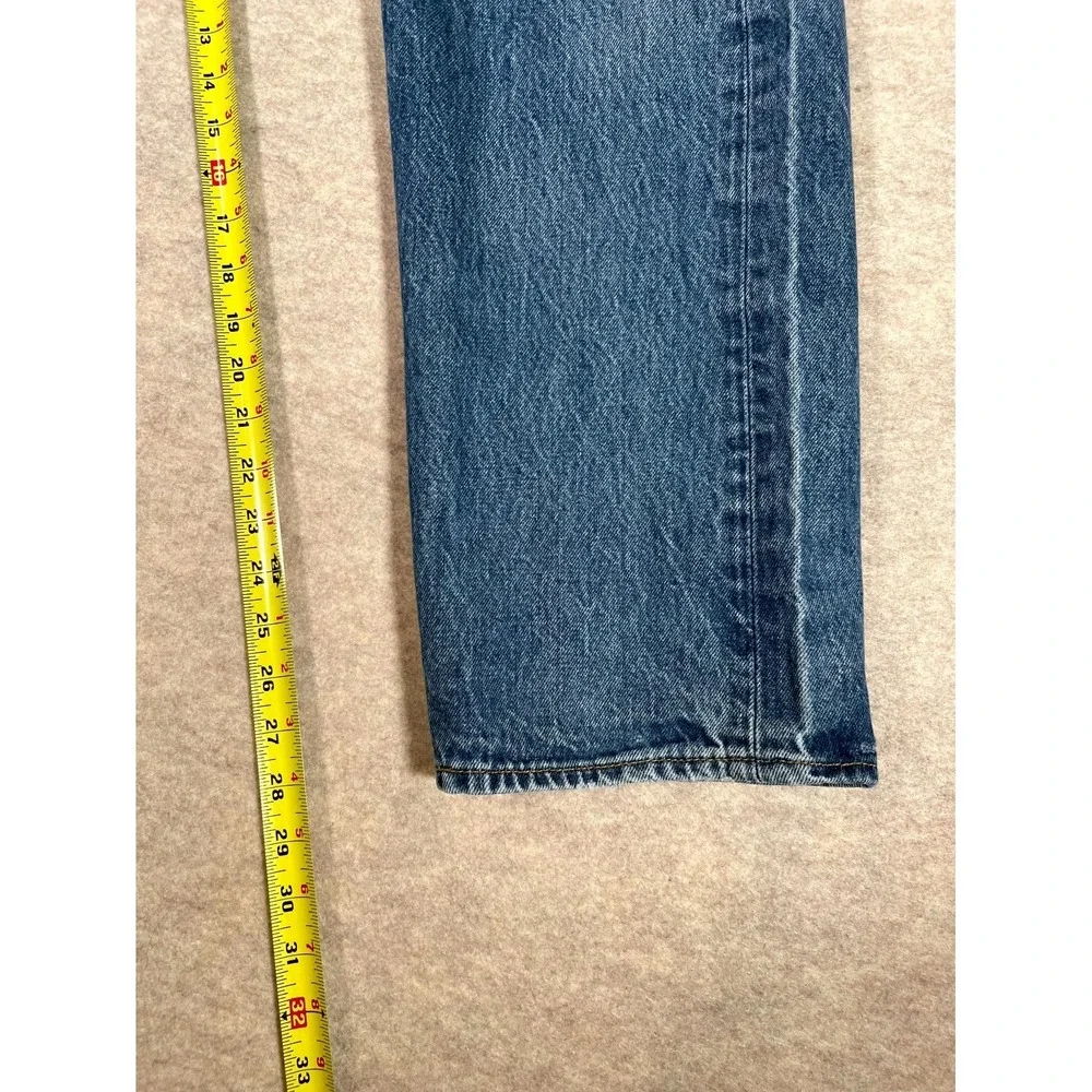 Levi's‎ 501 Authentic Jeans Mens 38x32 Blue Whiskering Denim Cotton Straight Leg
